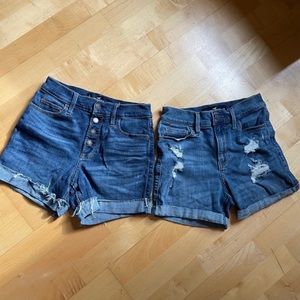 Hollister High Waisted Denim Shorts (x2)